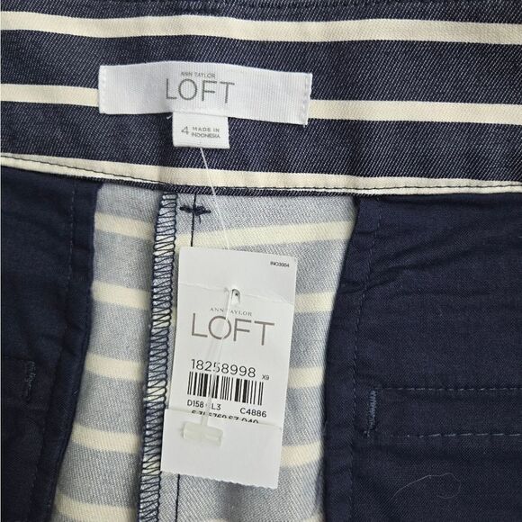New  LOFT The Riviera Short striped shorts navy white nwt size 4 shorts - Picture 4 of 12
